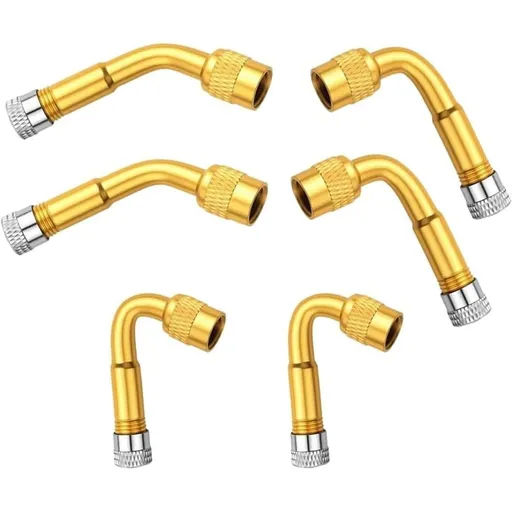 3-Way Valve Kit, 45 Degree 90 Degree 135 Degree Tire Valve Stems Extender, Brass 3-Angle Valve Stem Extension Reach Hidden Valves in Seconds for Car Dually Wheels Passenger Car Motorcycle Bike