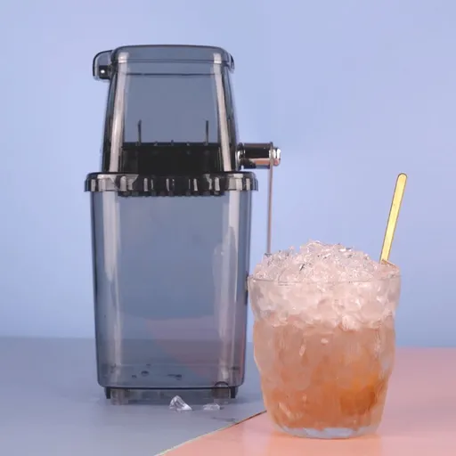 Manual Ice Crusher Hand Crank | Portable Snow Cone Maker for Shaved Ice | Stainless Steel Blade for Coarse or Fine Chips | 1.25L Capacity