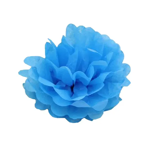 Decorative Paper Flower Balls 10pcs Party Hanging Pom Pom Wedding Event Decor - Blue