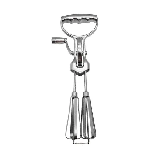 Handheld Double-Head Rotary Whisk - Stainless Steel Hand Whip