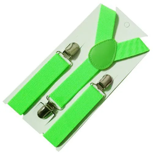 Children Y Strap 3 Clips Adjustable Polyester fluorescent green