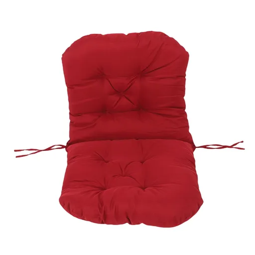 Rocking Chair Cushion Sun Proof Rain Proof Thick Tufted Rocking Chair Seat Pad with Ties for Indoor Outdoor Wine Red