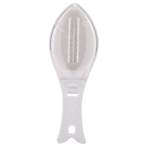 Quick Fish Scale Removal Brush Kitchen Fish Scale Planer Plastic Scraper Creative Cleaning Gadget(White)