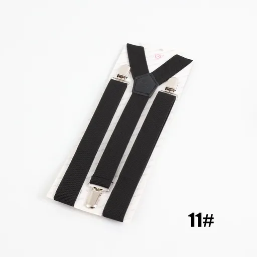 Clockwise 3 Clip Suspenders Unisex Adjustable Polyester Black