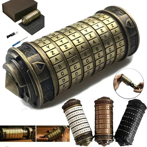 Vintage Mini Combination Lock, Educational Toy, Boxed Puzzle Game, Creative Puzzle Gift Set, Brain Teaser, Fun Creative Romantic(bronze colour)