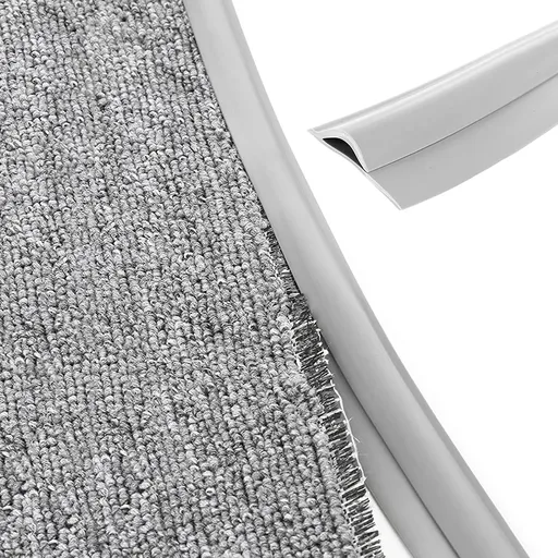 Carpet Edge Binding Trim Self Adhesive Flexible PVC Floor Transition Strip for Indoor Rugs Doormats and Robot Vacuums, Grey 600cm, 600cm (19.7ft) Size