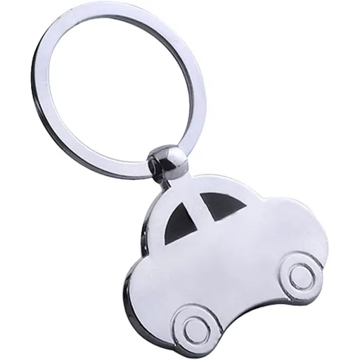Beetle Car Keychain, Metal Silver Pendant Decoration for Car Keys and Cell Phones