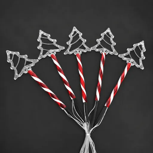 Solar-Powered Christmas Tree Stake Lights with Red-White Spiral Poles, Emitting a Warm White Glow - Perfect Outdoor Decoration for Garden, Lawn, Yard, Pathway, Snowy Landscape During the Holiday Season (Transparent, 2PCS)