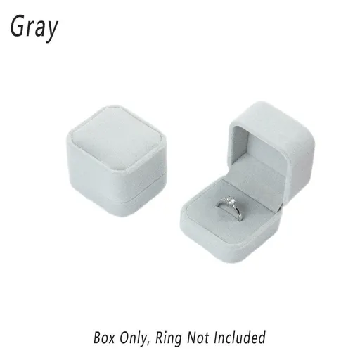 10X Flannel Ring Jewelry Earring Ring Jewelry Boxes Exquisite Gift Organizer - Gray