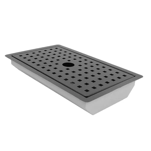 Kitchen Sink with Water Drainage Tray Stainless Steel Small Bar Sink Workstation Basin for Countertop Apartment Black