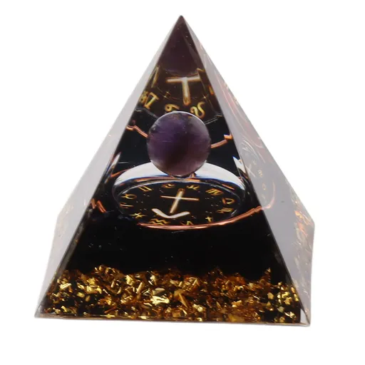 5cm Orgonite Pyramid for Positive Energy Healing Crystal Pyramid Meditation Orgonite Pyramids Chakra Zodiac Energy Generator Sagittarius