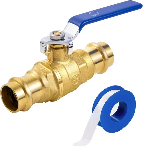 3/4 in Lead-Free Press Ball Valve,Press into 3/4"Copper Tubing Connection with EPDM O-ring