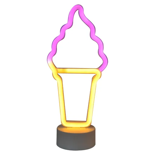 Ice Cream Shape LED Neon Sign Decorative Neon Sign with Base for Baby Room Bar Wedding Party