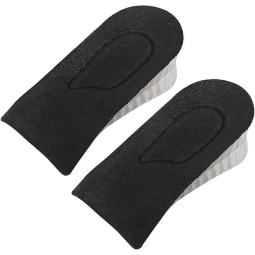 Black Silicone Heightening Insole for Relaxation and Exercise Shoes, Comfortable Foot Support, Inner Heightening Design