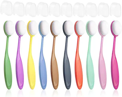 10 Pieces Ink Blending Brushes for Card Making,Craft Broad Application Assortment Paper Crafter Color Code Handle,with lids (Brush Head Diameter 0.86 ")