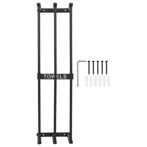 Bathroom Wall Towel Rack Wall Mounted 3 Bars Aluminum Alloy Rolled Towel Holder for Rolled Towels Black