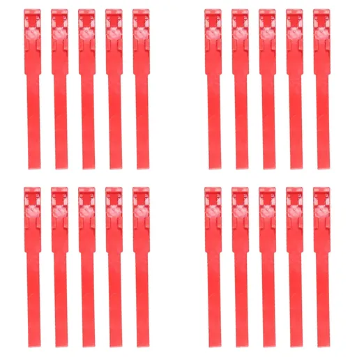 Cow Identification Bands 20PCS Adjustable Foot Rings Multi Colour Tags Livestock - Red
