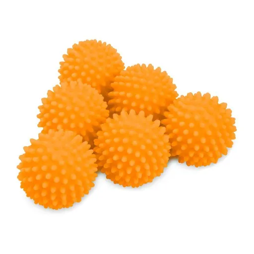 Reusable Dryer Balls, Fabric Softener for Laundry, Orange, 2.5 in, 6 Pack helping to dry more evenly.