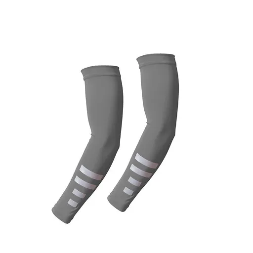 UV Protection Arm Sleeves Cooling Stretch Fabric Reflective Strips Dark Grey