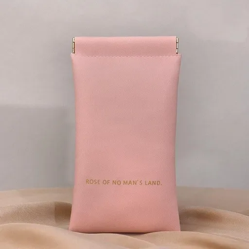 Christmas gift Premium Leather Eyeglass Case with Spring Closure - Multiple Color Options - Refined Craftsmanship（Rosy Pink）