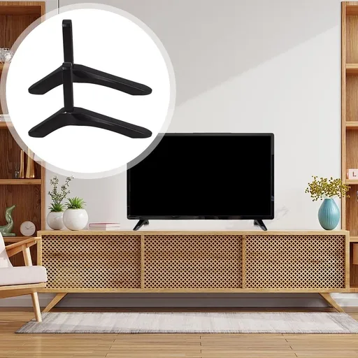 1Set Stable TV Riser Stand Black Tabletop Mount for Tvs with Installation Holes