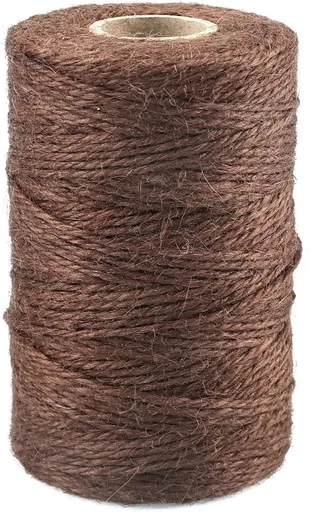 Jute String 328 Feet, 2mm Colored Natural Hemp Twine for Gift Wrapping, 3-Ply Brown for Climbing Plant, Garden Craft, DIY Christmas Handmade Arts, Gift Decoration