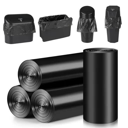 Mini Car Trash Can Bags for Auto Trash Bin, 120 Count Small Garbage Bags Organizer Tear-Resistant, Liner Refills (Vehicle Trash Can is not Included), Black