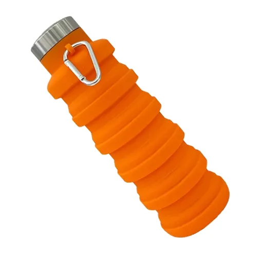 Folding Silicone Cup 500ml Portable Drinking Cup Travel Cup for Outdoor Camping Travel Sports Orange