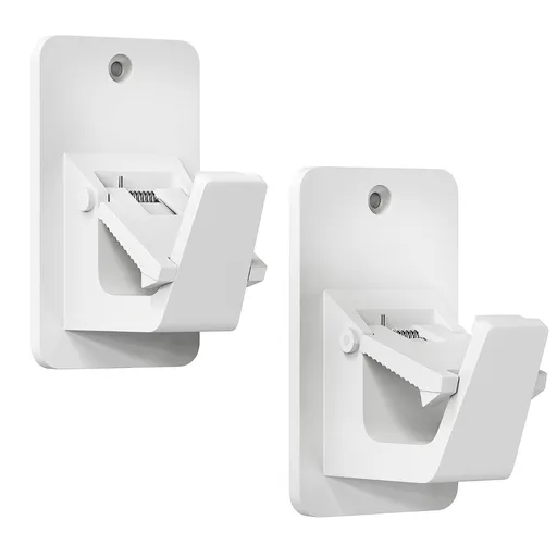 2 Pack No Drill Curtain Rod Brackets, Universal Curtain Rod Holder, Self Adhesive Curtain Rod Bracket Heavy Duty 30 LB, Nail Free Curtain Rod Bracket for Bathroom, Bedroom, Livingroom, Kitchen - White