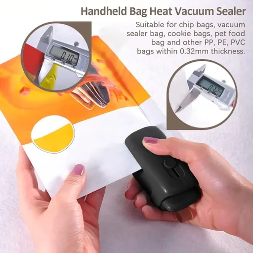 Mini Bag Sealer, 2 In 1 Portable Heat Sealer and Cutter,Handheld Heat Vacuum Sealer,for Snack Plastic Fresh Bags Cookies