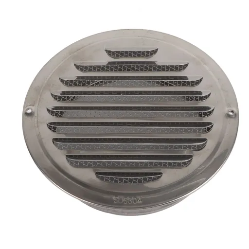 Air Ventilation Cover 304 Stainless Steel Round Exhaust Duct Grill Cap for Kitchen and Bathroom 160mm / 6.3in