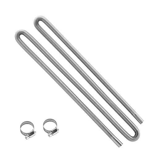 Exhaust Hose, 3000mm Stainless Steel Exhausts Hose, Diesel Heater Flexible Exhaust Pipe with 2 Hose Clamps, Exhausts Hoses Kit Diesel Heater Accessories for 2KW 5KW 8KW Diesels Heaters