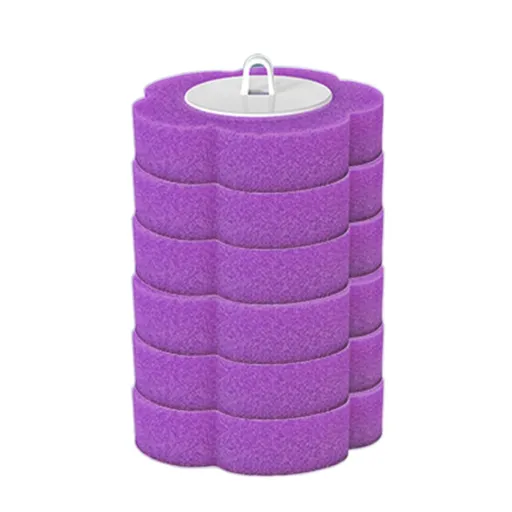 6 Pack Disposable Toilet Brush Refill Heads, Purple Sponge Cleaning Pads,Suitable for most toilet brushes