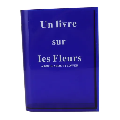 Book Vase for Flowers Acrylic Decorative Transparent Clear Book Shape Flower Vase for Home Living Room Office Blue