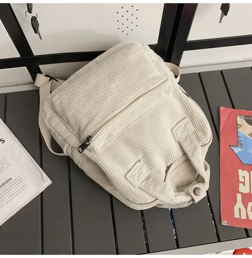 White Vintage Denim Laptop Backpack Casual Canvas Daypack Handbag Purse Lightweight Rucksack Shoulder Bag