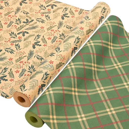 Wrapping paper - Christmas wrapping paper - Christmas gift paper - Wrapping paper with figures - 43 x 300cm - 2 Rolls - Christmas paper wrapping paper for Christmas - Christmas paper wrapping paper for children - gift paper - Kraft gift paper - Chris