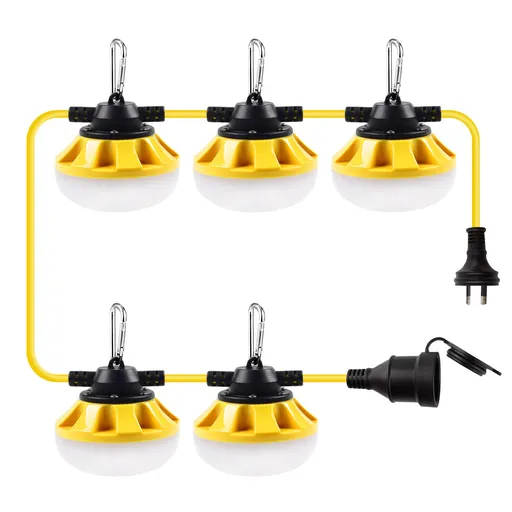 50FT Construction LED Work String Light with 5 LED Bulbs