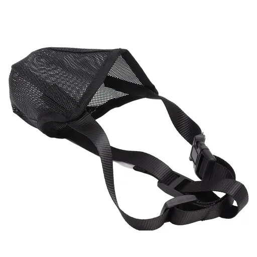 Dog Muzzle Soft Mesh Poisoned Bait Protection Pet Mouth Cover with Adjustable Straps for Small Medium Large Dogs 16.5x19cm / 6.5x7.5in