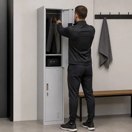 2-Door Vertical Locker for Office Gym Shed School Home Storage