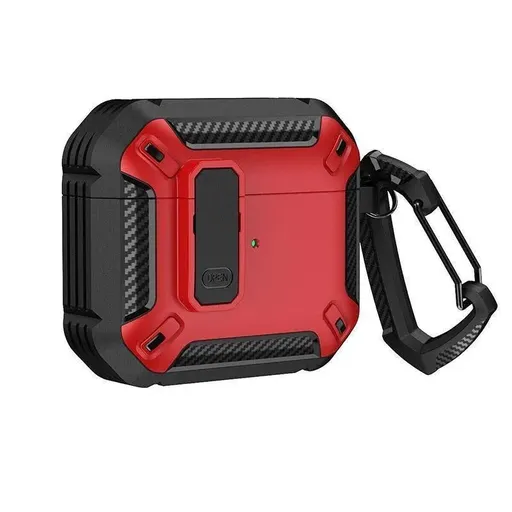 AirPods Pro Case Heavy Duty Shockproof Cover Black and Red