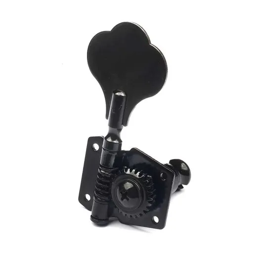 4 in-line Bass Vintage Open Gear Tuners Tuning Keys Machine Head Right Hand Set for Fender Bass Guitar, Black