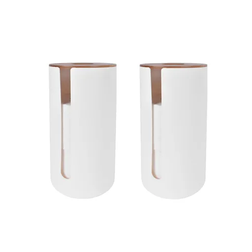 2 Pcs Bamboo Lid Toilet Roll Storage Holder – Clevinger Series, Eco-Friendly Moso Bamboo