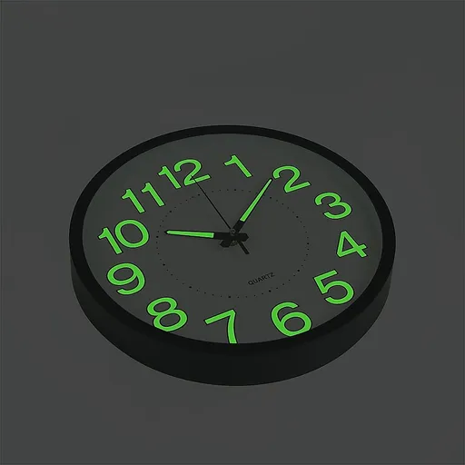 305mm Luminous Wall Clock Glow In The Dark Silent Quartz Indoor Home Modern Clock