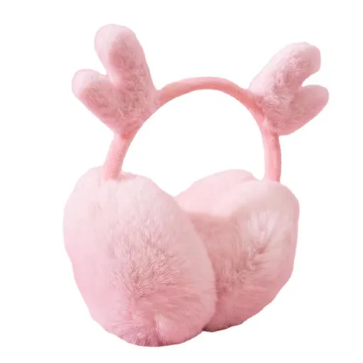 Ear Muffs for Winter Cute Reindeer Antlers Earmuffs Warm Faux Fur Ear Warmers Proof Warm Sleeve Earmuffs Noise （2pcs）