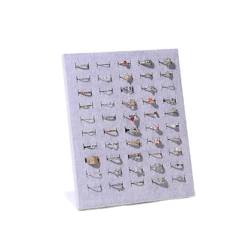 Ring Holder Stand, 50 Slots Jewelry Ring Display Storage Holder, Finger Jewelry Pad Showcase Organizer for Home or Store Sell Show（Only jewelry box）