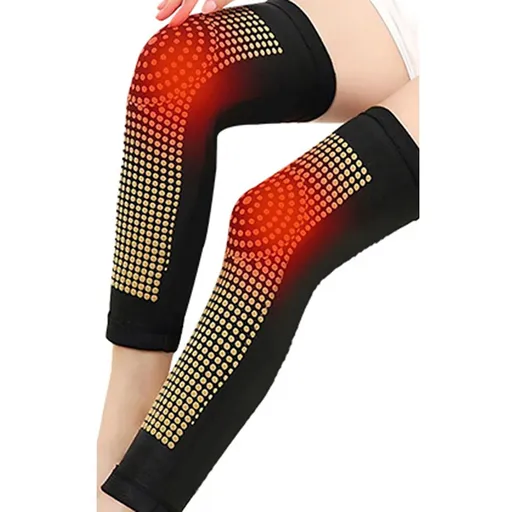 Self Heating Knee Brace Soft Tourmaline Knee Protector Support Ergonomic Leg Warmer for Men Women Winter Cover,Black,48cm