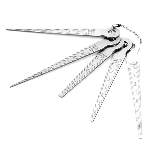 1 Set Stainless Steel Welding Taper Feeler Gauge Rulers Hole Inspection Tool 10mm