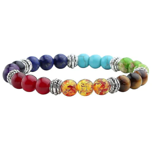 7 Chakra Crystals Gemstones Healing Beads Bracelet Women Natural Stone Yoga Reiki Balancing Mala Meditation Beaded