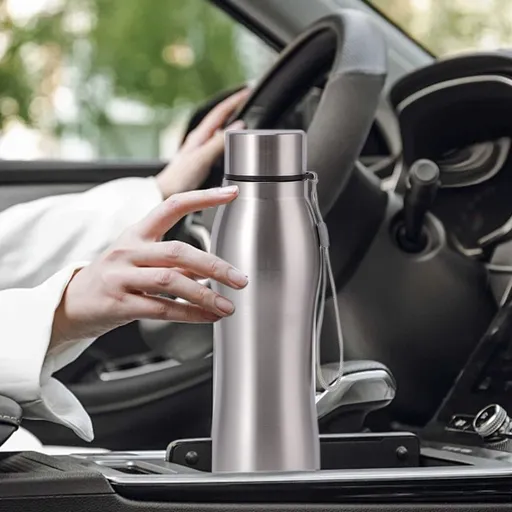 1000ml Stainless Steel Sports Water Bottle 11 Inch, Leak-Proof Car Outdoor Kettle for Hiking Camping, Single Wall Lightweight