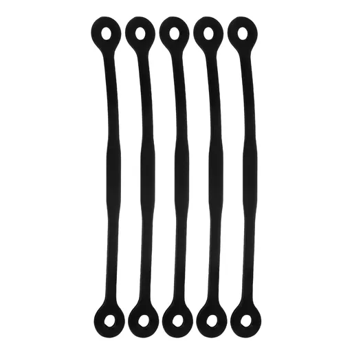 Tennis Racquet Dampeners Black 5Pcs 4.7x0.4x0.4In